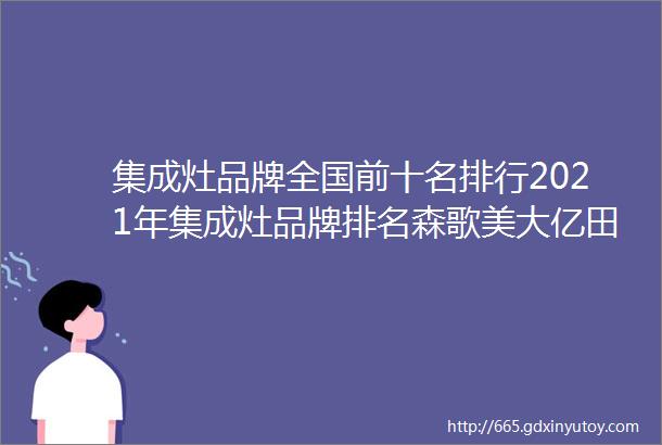 集成灶品牌全国前十名排行2021年集成灶品牌排名森歌美大亿田火星人集成灶选购攻略集成灶型号推荐选购攻略